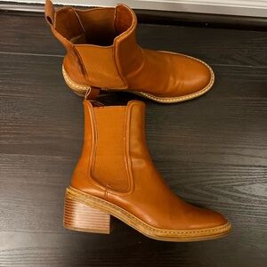 Steve Madden Faux Leather Chelsea Heel Boots